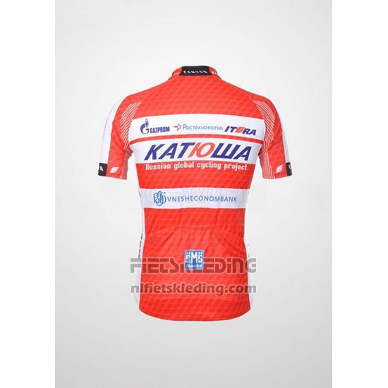 2012 Fietskleding Katusha Wit en Oranje Korte Mouwen en Koersbroek